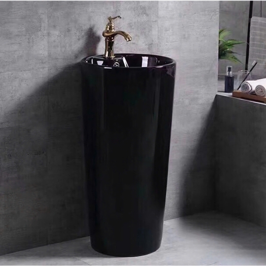 Lavabo trụ đen 138B