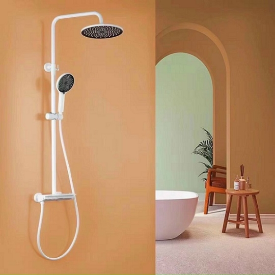 Sen cây phím đàn 3 phím đồng thau sơn tĩnh điện trắng 1013