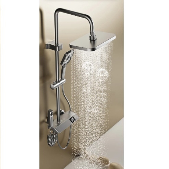 Sen cây phím đàn hiển thị nhiệt độ đồng thau mạ nước pvd xám 1121