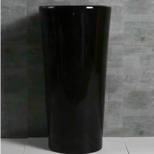 Lavabo trụ đứng tròn đen SA5134