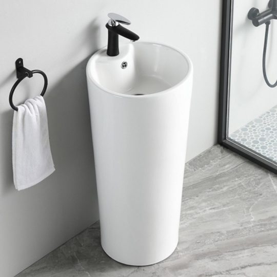 Lavabo trụ đứng tròn liền khối 138