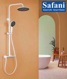 Sen cây phím đàn 3 phím đồng thau sơn tĩnh điện trắng 1013