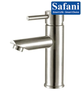 Vòi lavabo nóng lạnh inox sus 304 thân tròn 20cm mã 717