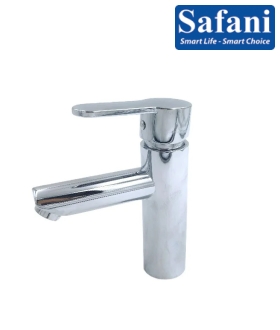 Vòi lavabo nóng lạnh inox sus 304 mạ crome thân tròn 20cm mã 717B