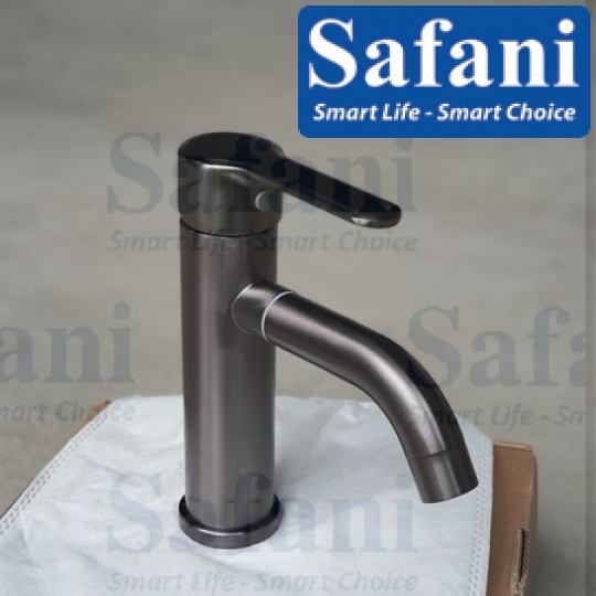 Vòi lavabo nóng lạnh inox sus 304 sơn tĩnh điện xám xoay 360 độ 2013