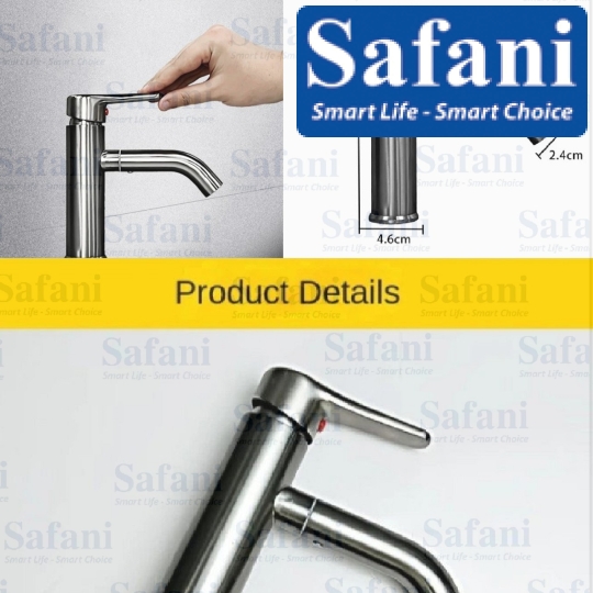 Vòi lavabo nóng lạnh inox sus 304 sơn tĩnh điện xám xoay 360 độ 2013