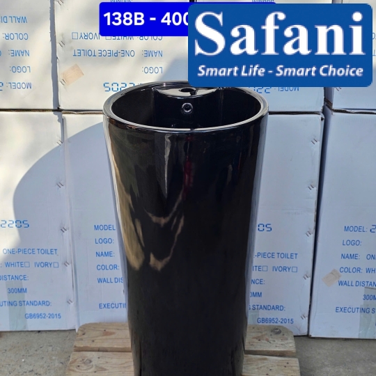 Lavabo trụ đen 138B