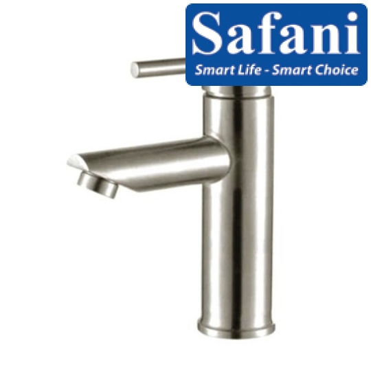 Vòi lavabo nóng lạnh inox sus 304 thân tròn 20cm mã 717