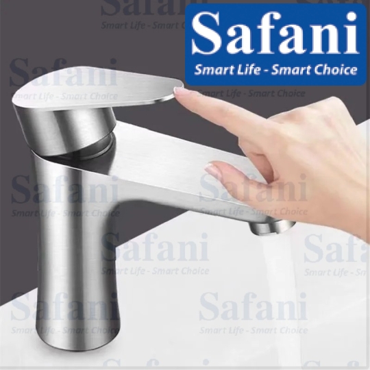 Vòi lavabo nóng lạnh inox 304 20cm mã 718