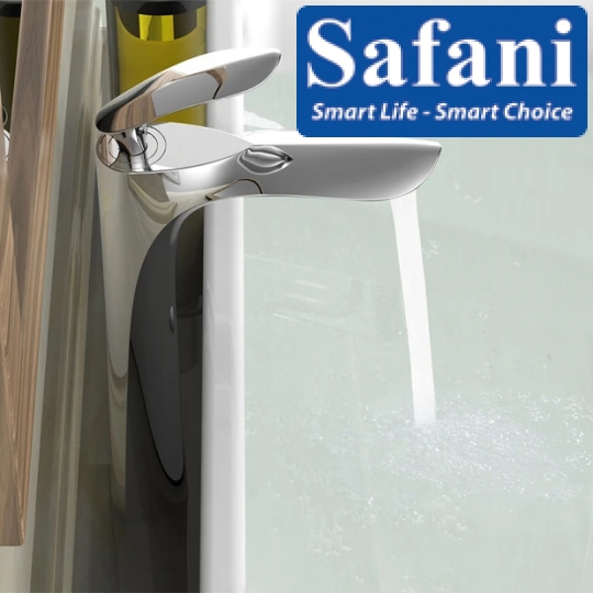 Vòi lavabo nóng lạnh đồng thau mạ crome tay chiếc lá 30cm mã số 768T3