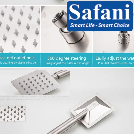 Sen cây tắm đứng vuông Inox 304 mã 916