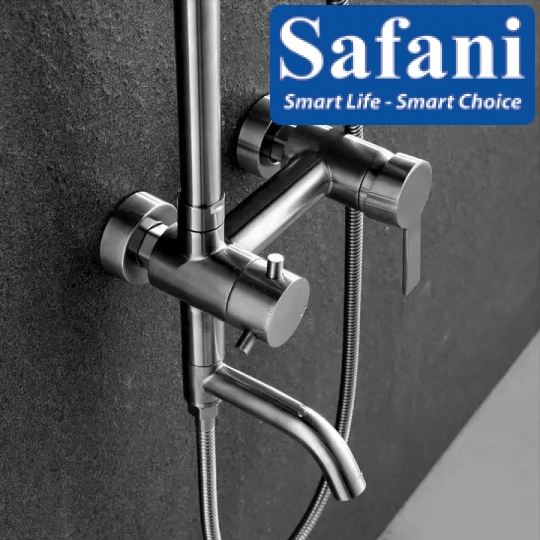 Sen cây tắm đứng tròn lệch inox 304 mã 917