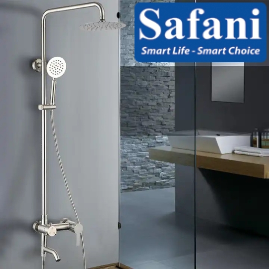 Sen cây tắm đứng tròn lệch inox 304 mã 917