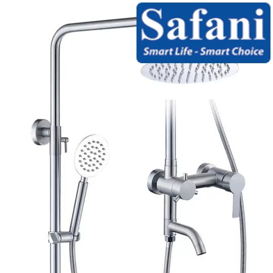Sen cây tắm đứng tròn lệch inox 304 mã 917