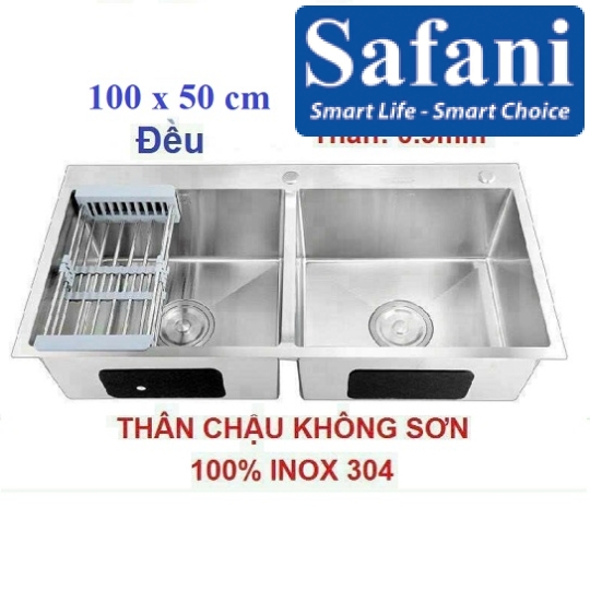 Chậu rửa chén 2 hộc đều 100x50cm mã C31