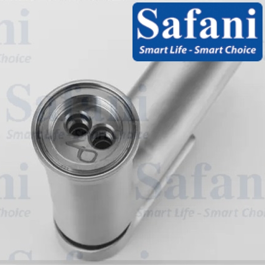 Vòi lavabo nóng lạnh inox sus 304 sơn tĩnh điện xám 20cm S725