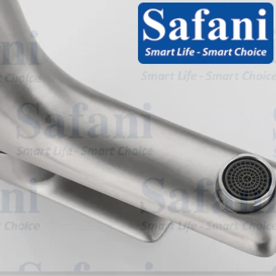 Vòi lavabo nóng lạnh inox sus 304 sơn tĩnh điện xám 20cm S725