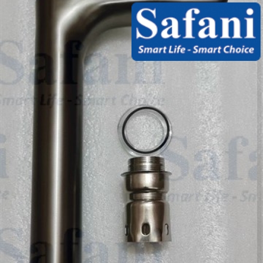 Vòi lavabo nóng lạnh inox sus 304 sơn tĩnh điện xám 30cm S725T3